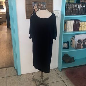 S.L. Fashions plus size dressy straight dress. Black in size 16.
